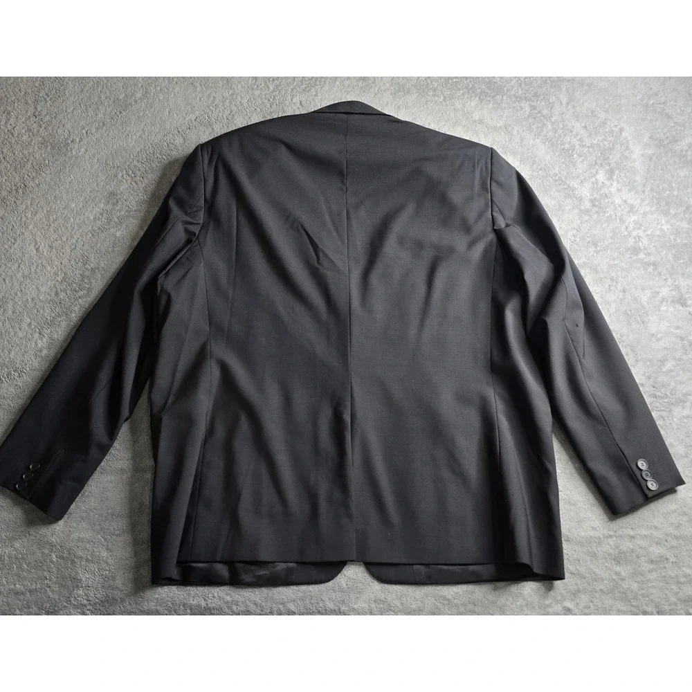 Louis Vuitton Uniformes Blazer Mens 62 Black Wool 2-Button Jacket Sportscoat